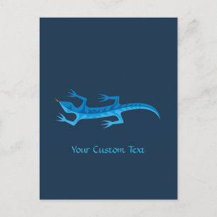 Tribal Lizard Blue Vykort
