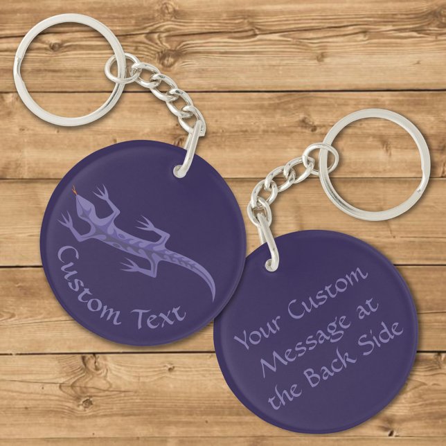 Tribal Lizard Mauve Keychain (Skapare uppladdad)