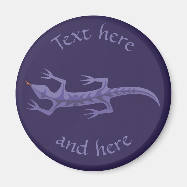Tribal Lizard Mauve Magnet (Framsidan)