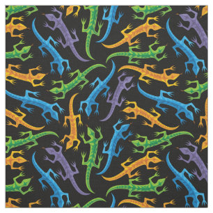 Tribal Lizards Colorful Mönster Tyg