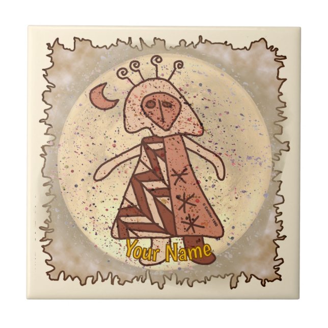 Tribal Luna Flicka Kakelplatta (Framsidan)