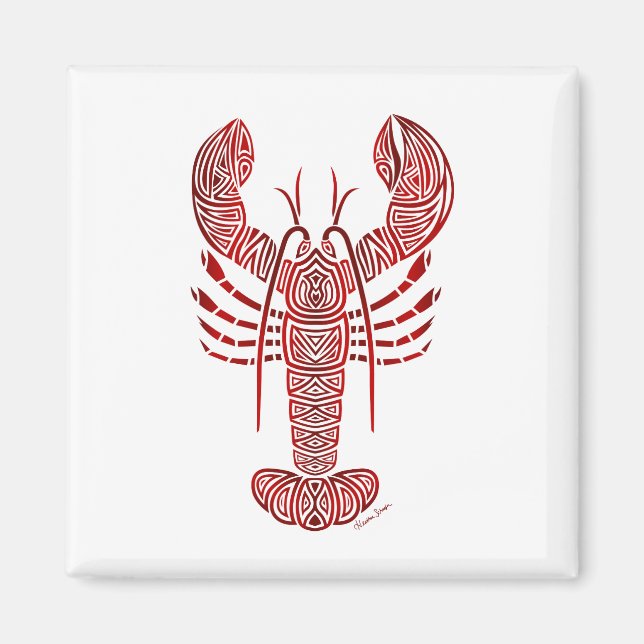 Tribal Maine Lobster Magnet (Framsidan)
