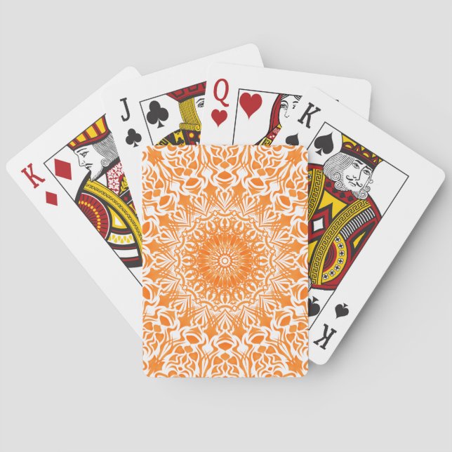 Tribal Mandala Orange Kortlek (Baksidan)