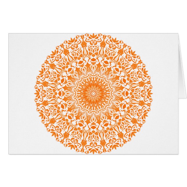 Tribal Mandala Orange OBS Kort (Framsidan Horizontal)