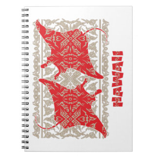 Tribal-Manta-Ray-Red Anteckningsbok
