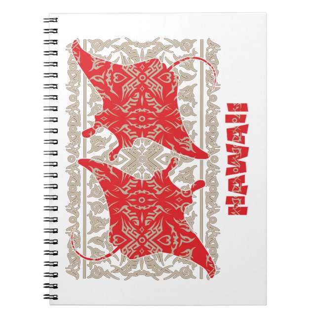 Tribal-Manta-Ray-Red Anteckningsbok (Framsidan)