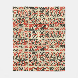 Tribal Maori Kowhaiwhai Koru Nya Zeeland Mönster Fleecefilt