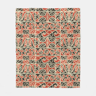 Tribal Maori Kowhaiwhai Koru Nya Zeeland Mönster Fleecefilt