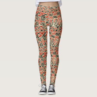 Tribal Maori Kowhaiwhai Koru Nya Zeeland Mönster Leggings