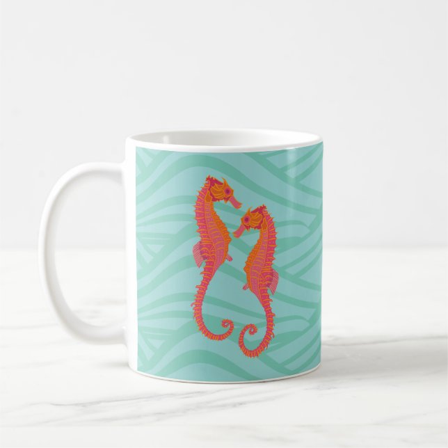 Tribal Märkning Sjöhästar  Kaffemugg (Vänster)