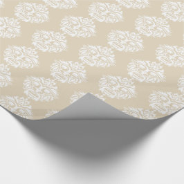 Tribal Mask - Beige Glossy Wrapping Papper, 30 x 6 Presentpapper