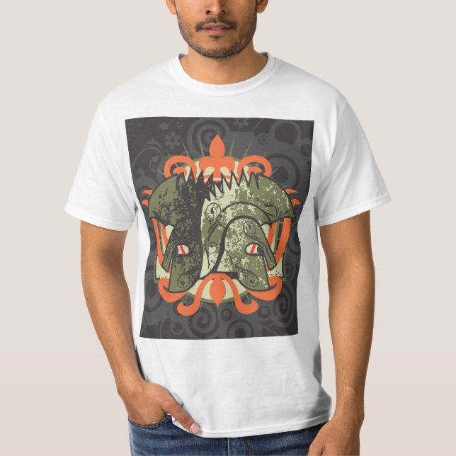  Tribal Mask with Orange Crown T Shirt (Framsida)