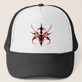 Tribal maskdesign - svart och röd keps