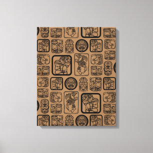 Tribal MAYA gammal mask mönster 1 Canvastryck