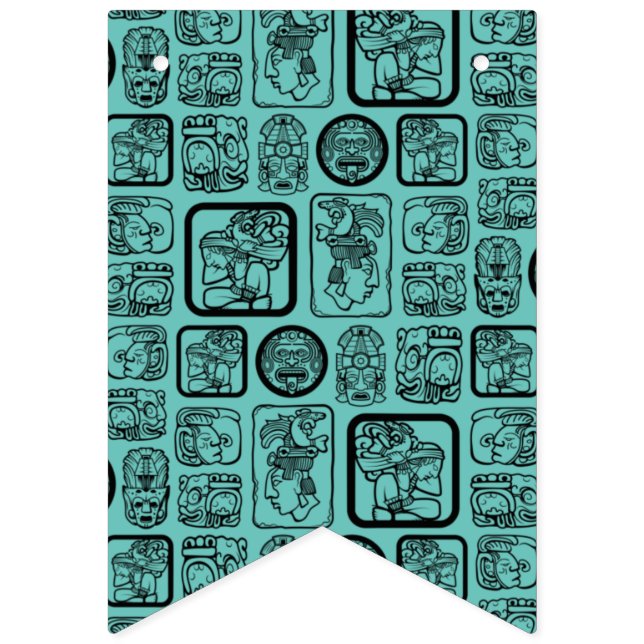 Tribal MAYA gammal mask mönster 1 Vimplar (Första flaggan)