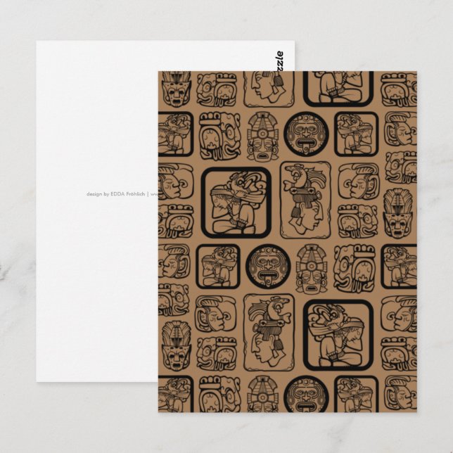 Tribal MAYA gammal mask mönster 1 Vykort (Fram/baksida)