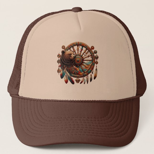 Tribal Medicine Wheel T-Shirt Keps (Framsida)