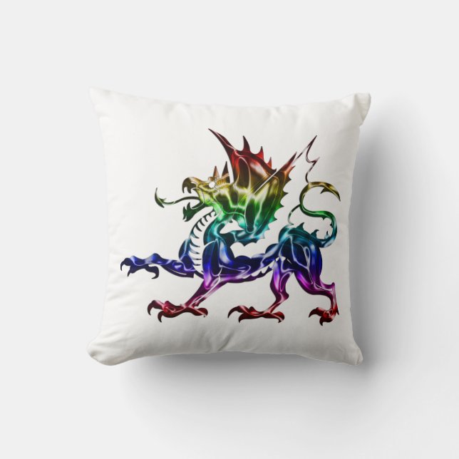Tribal Metallic Dragon Pillow Kudde (Framsida)