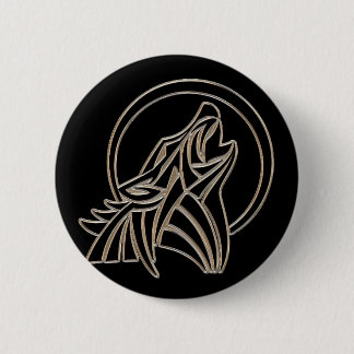 Tribal Metallic Vargemblem som ylar Knapp
