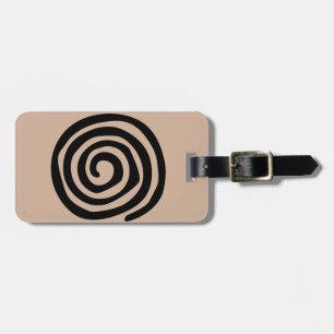 Tribal Mexikanska spiral petroglyph tribal art Bagagebricka