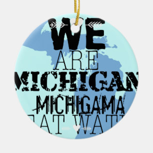 Tribal Michigan Michigama Underbar Vatten norr upp Julgransprydnad Keramik