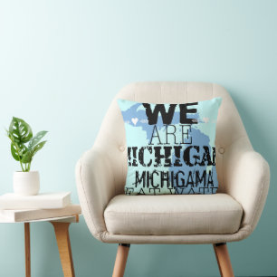 Tribal Michigan Michigama Underbar Vatten norr upp Kudde