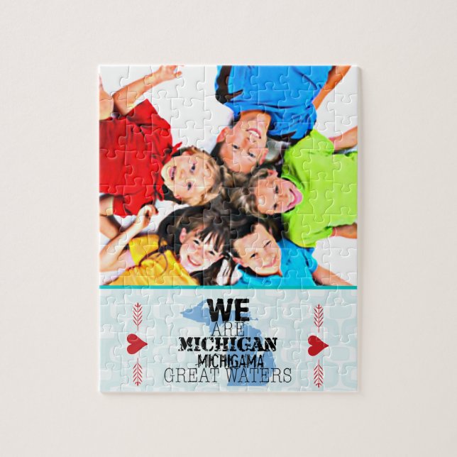 Tribal Michigan Michigama Underbar Vatten norr upp Pussel (Vertikal)