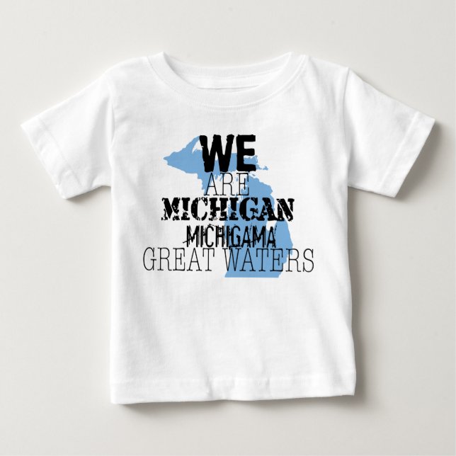 Tribal Michigan Michigama Underbar Vatten norr upp T Shirt (Framsida)