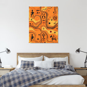 Tribal Minimalistic Ethnic Art Canvastryck