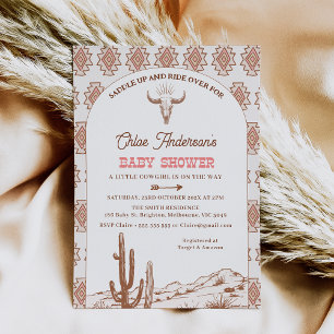 Tribal Mönster Boho Arch Rodeo Western Baby Shower Inbjudningar