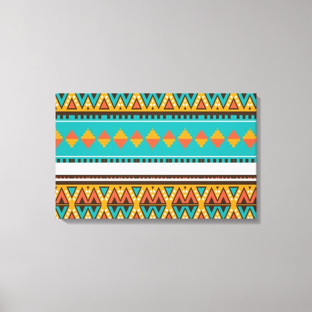 Tribal mönster i retro färg canvastryck (Framsida)