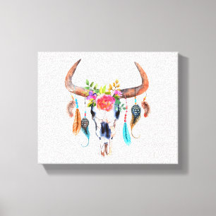 Tribal Mönster och Bull Skull Canvastryck