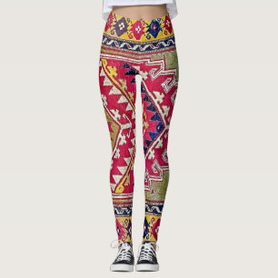Tribal Mönster Vintage Carpet Leggings