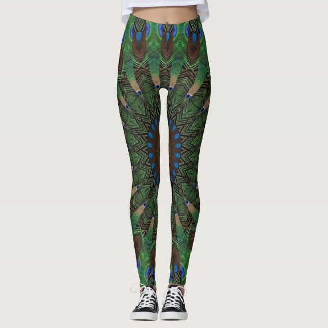 Tribal Mönster Yoga Gym Running Exercise Leggings (Framsida)
