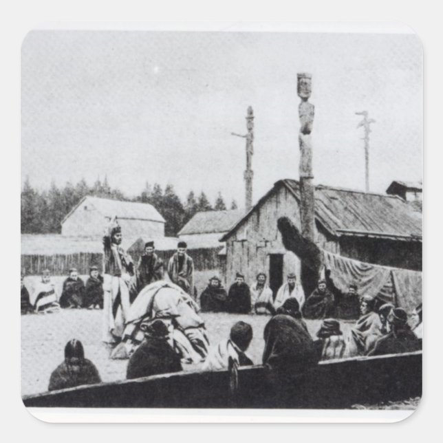 Tribal-möte Fyrkantigt Klistermärke (Framsida)