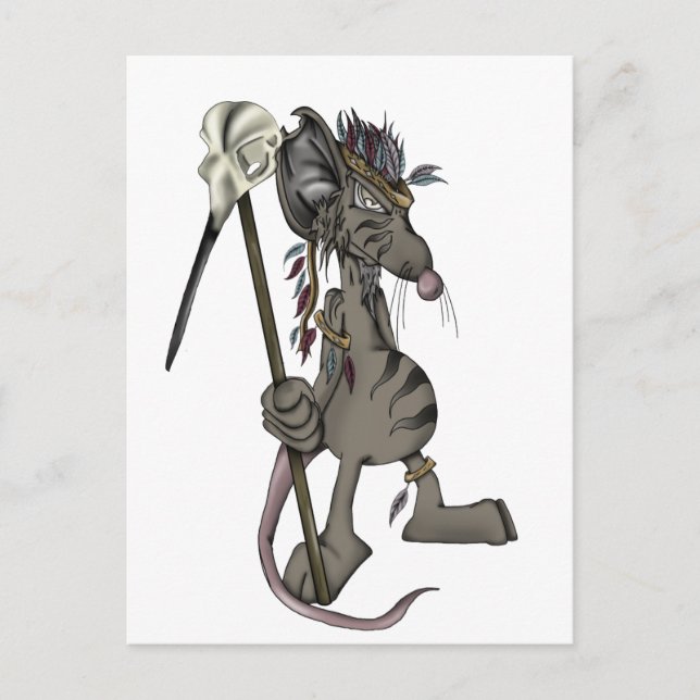 Tribal Mouse Vykort (Framsida)