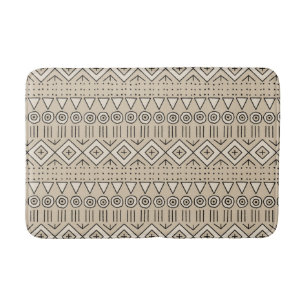 Tribal Mudcloth Mönster, Cream, Beige, Black Badrumsmatta