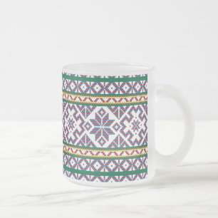 Tribal Multicolor-color, gammal symbol folk art de Frostad Glasmugg