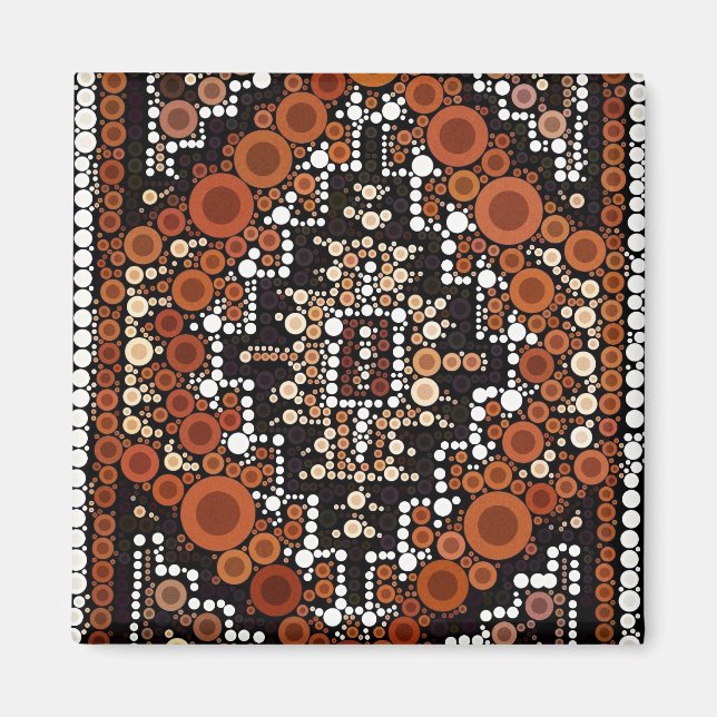 Tribal Native American Earth Tones Mosaic Magnet (Framsidan)