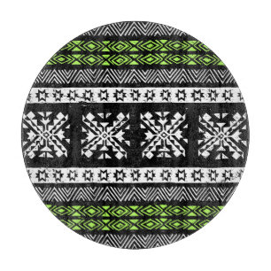 Tribal Navajo, svartvit grönt mönster.