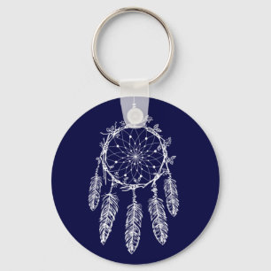 Tribal Navy Blue Native American Dream Catcher Nyckelring