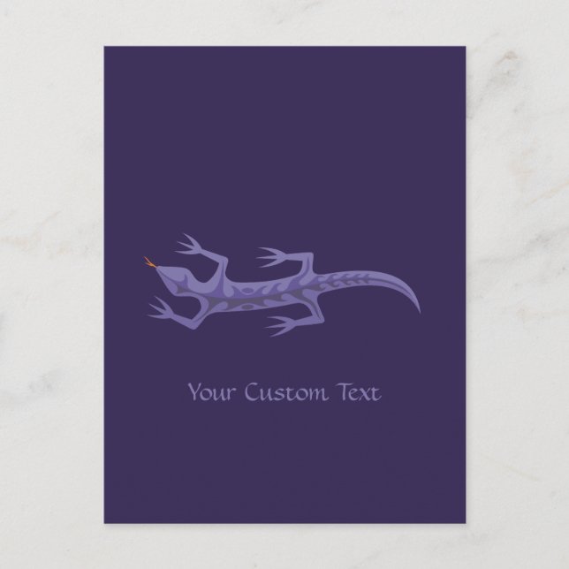 Tribal ödla Mauve Vykort (Framsida)