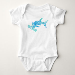 Tribal Ombre Blues Hammerhead T Shirt
