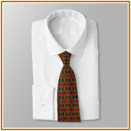 Tribal Orange och Guld Mönster Slips
