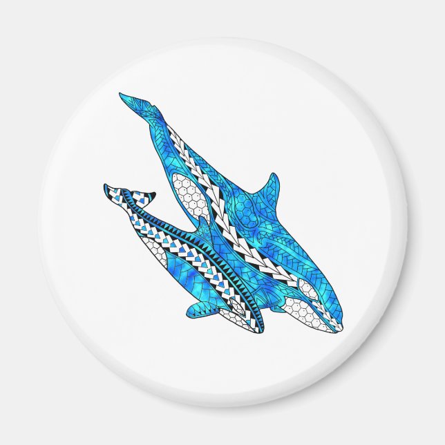 Tribal Orca Whales Magnet (Framsidan)