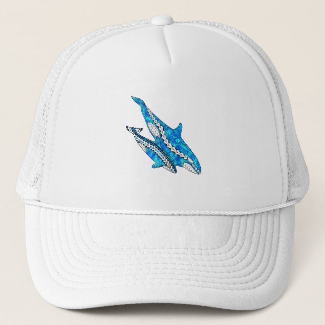 Tribal Orca Whales Truckerkeps (Framsida)