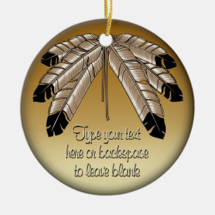 Tribal Ornamet Personalize First Nations Keepsak Julgransprydnad Keramik