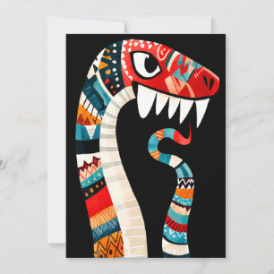 Tribal Patternerad Snake med fet Färg och Vass Inbjudningar