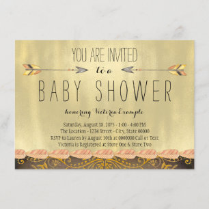 Tribal pilbåge baby shower inbjudningar