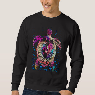 Tribal Polynesian Tatto Ocean Animal Lover Tie Dy Lång Ärmad Tröja